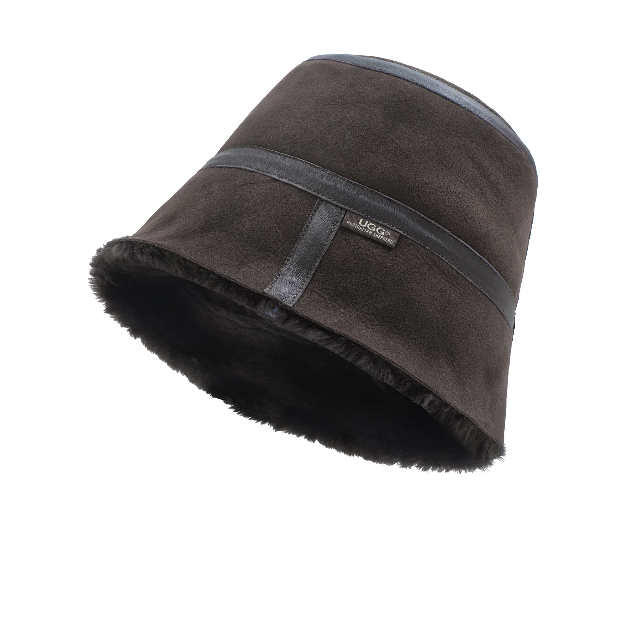 Winter UGG Sheepskin Wool Bucket Hat - Image 7