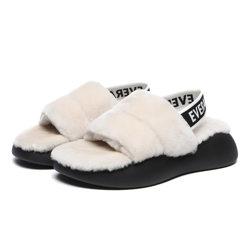 Women Sheepskin Wool Slingback Slippers - Image 14
