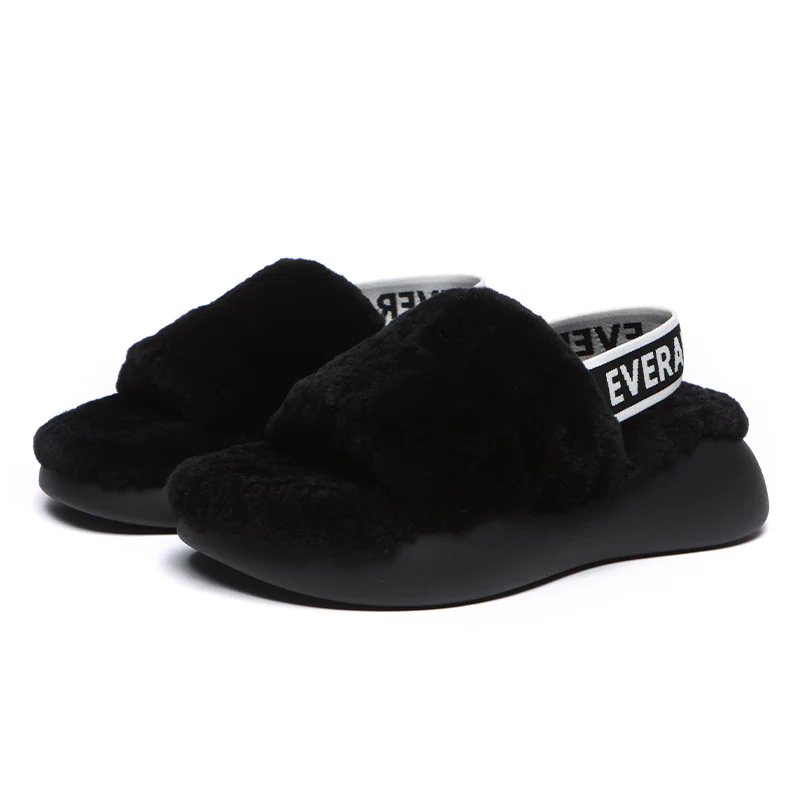 Women Sheepskin Wool Slingback Slippers - Image 4
