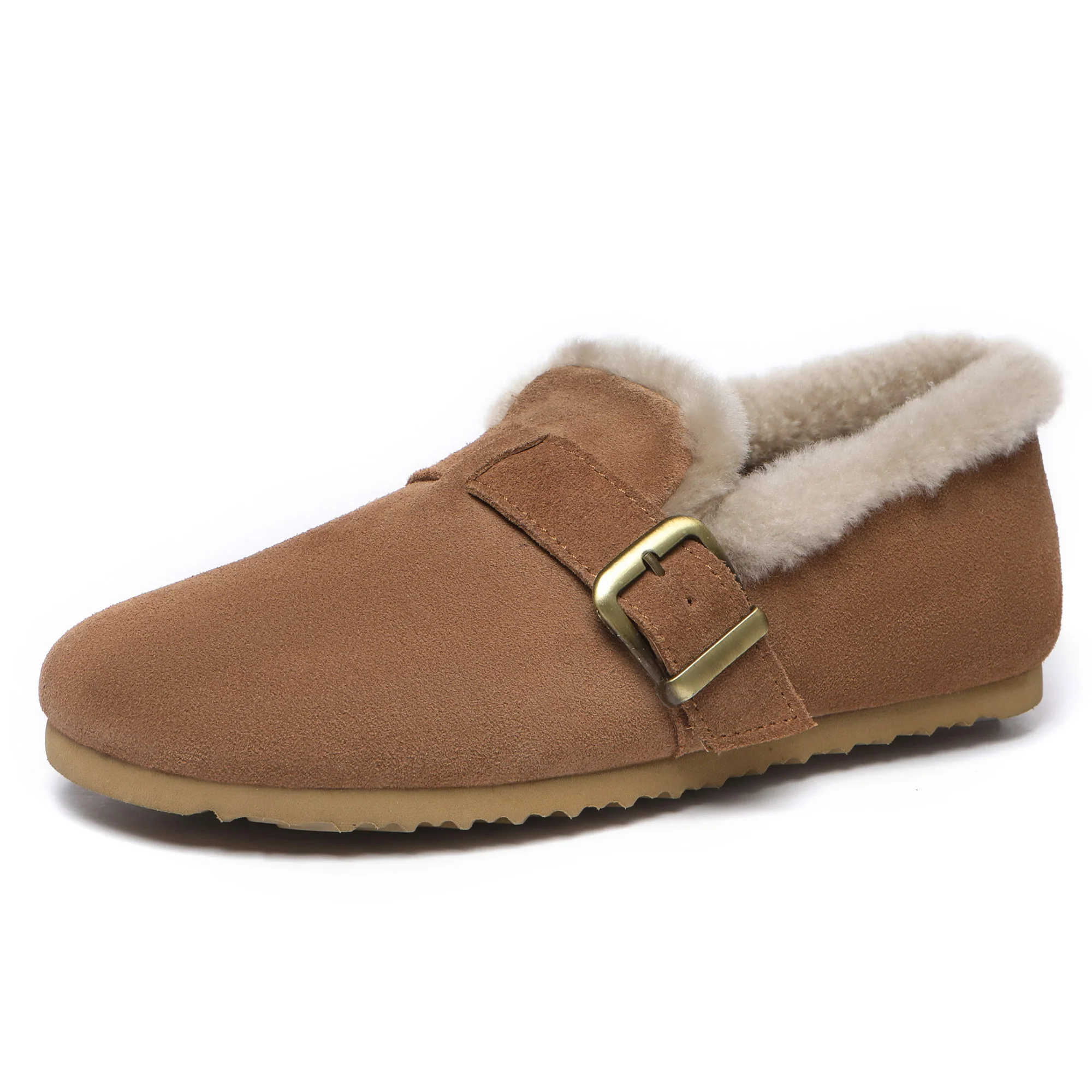 Women Suede Sheepskin Lined Loafer - Image 3