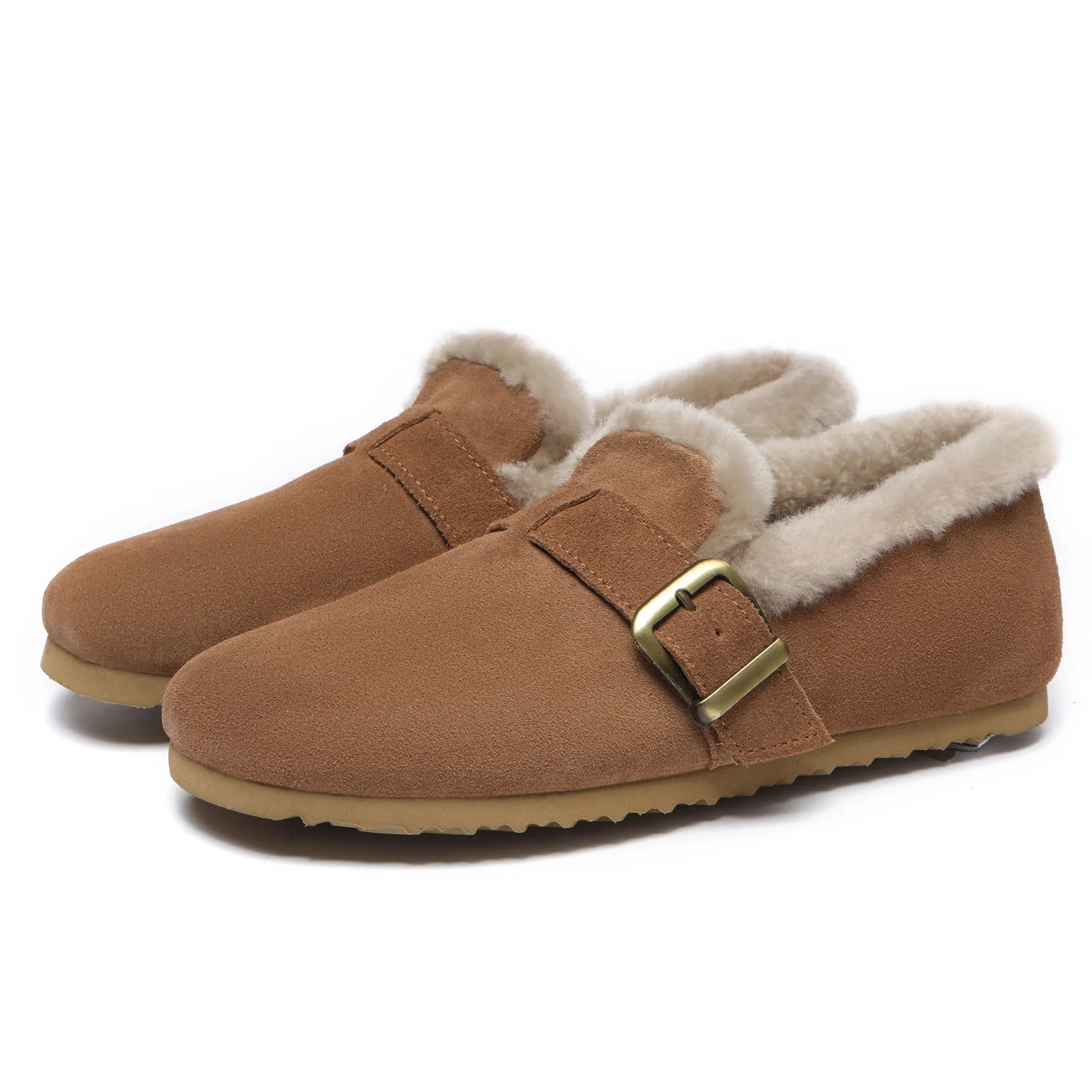 Women Suede Sheepskin Lined Loafer - Image 4