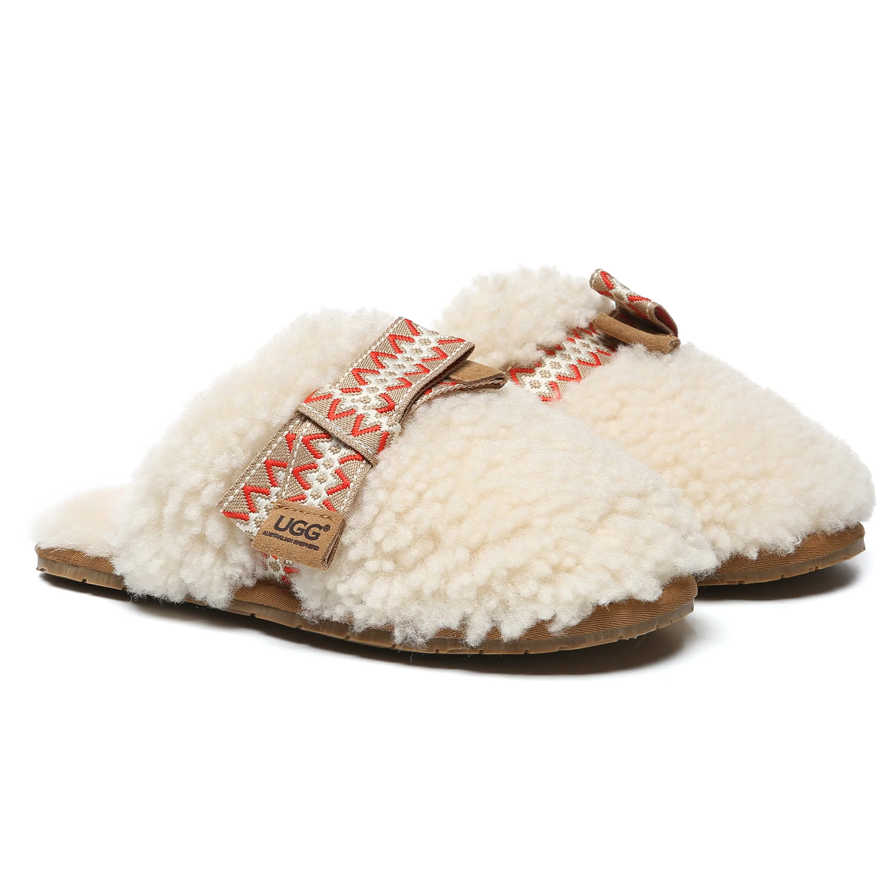 Wool Bow Stitch UGG Slippers - Image 3