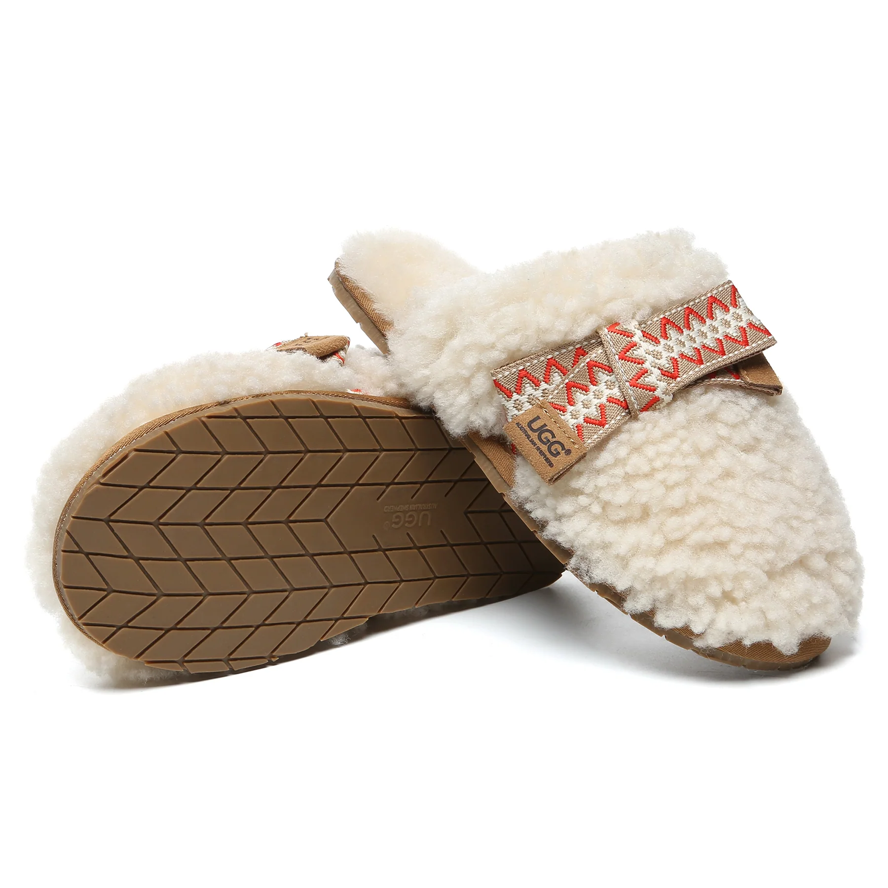 Wool Bow Stitch UGG Slippers - Image 6