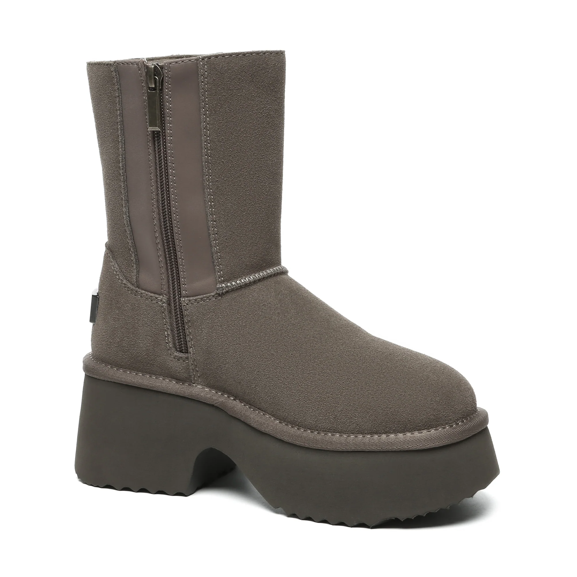 Yana Zippers Heel Short Platform Boots - Image 13