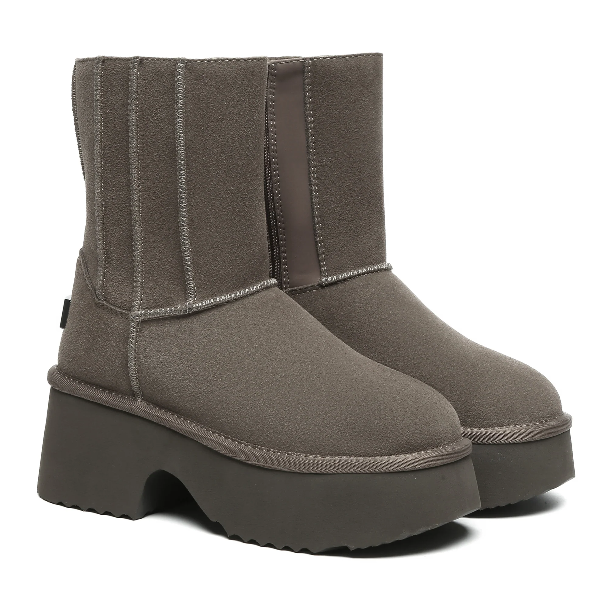 Yana Zippers Heel Short Platform Boots - Image 14