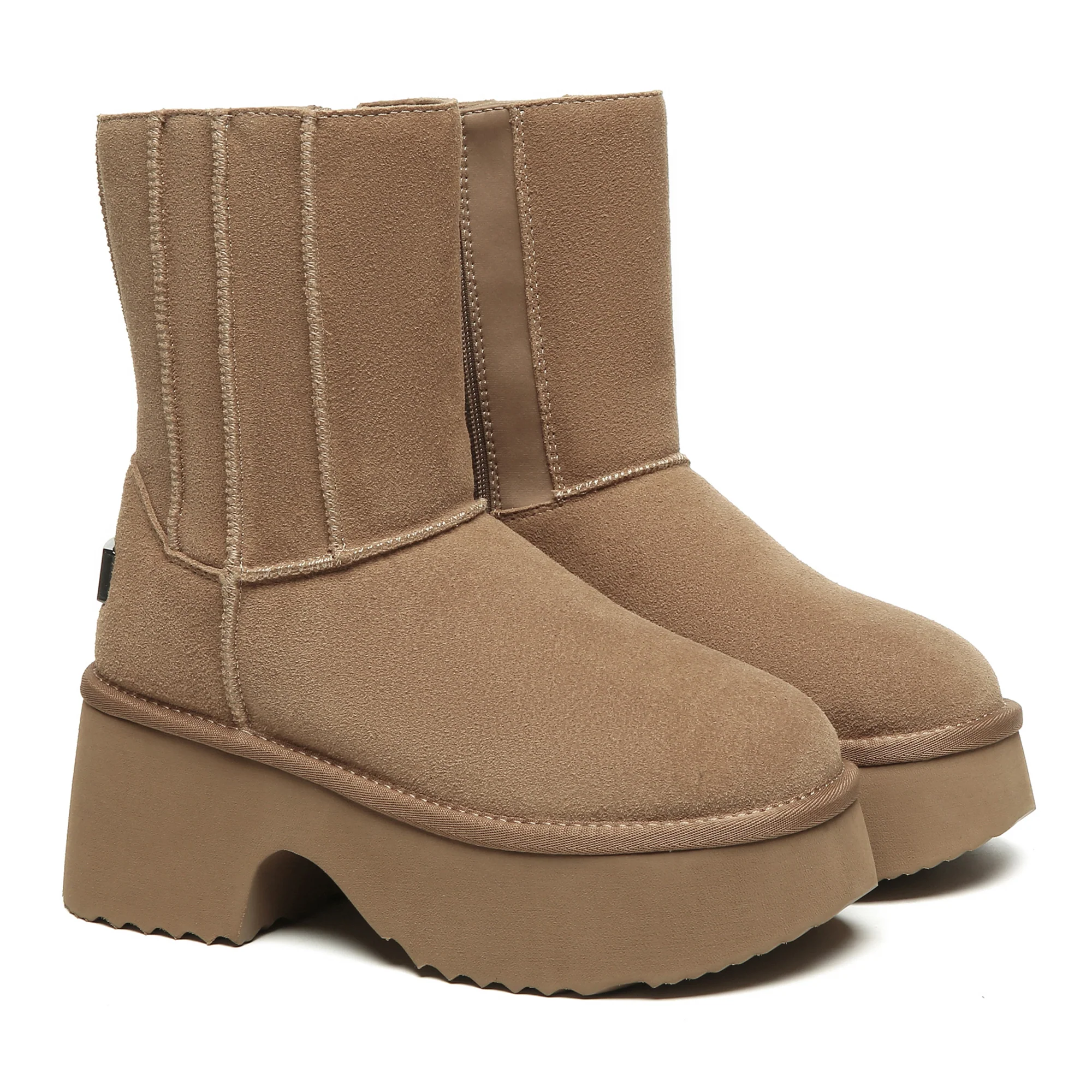 Yana Zippers Heel Short Platform Boots - Image 4
