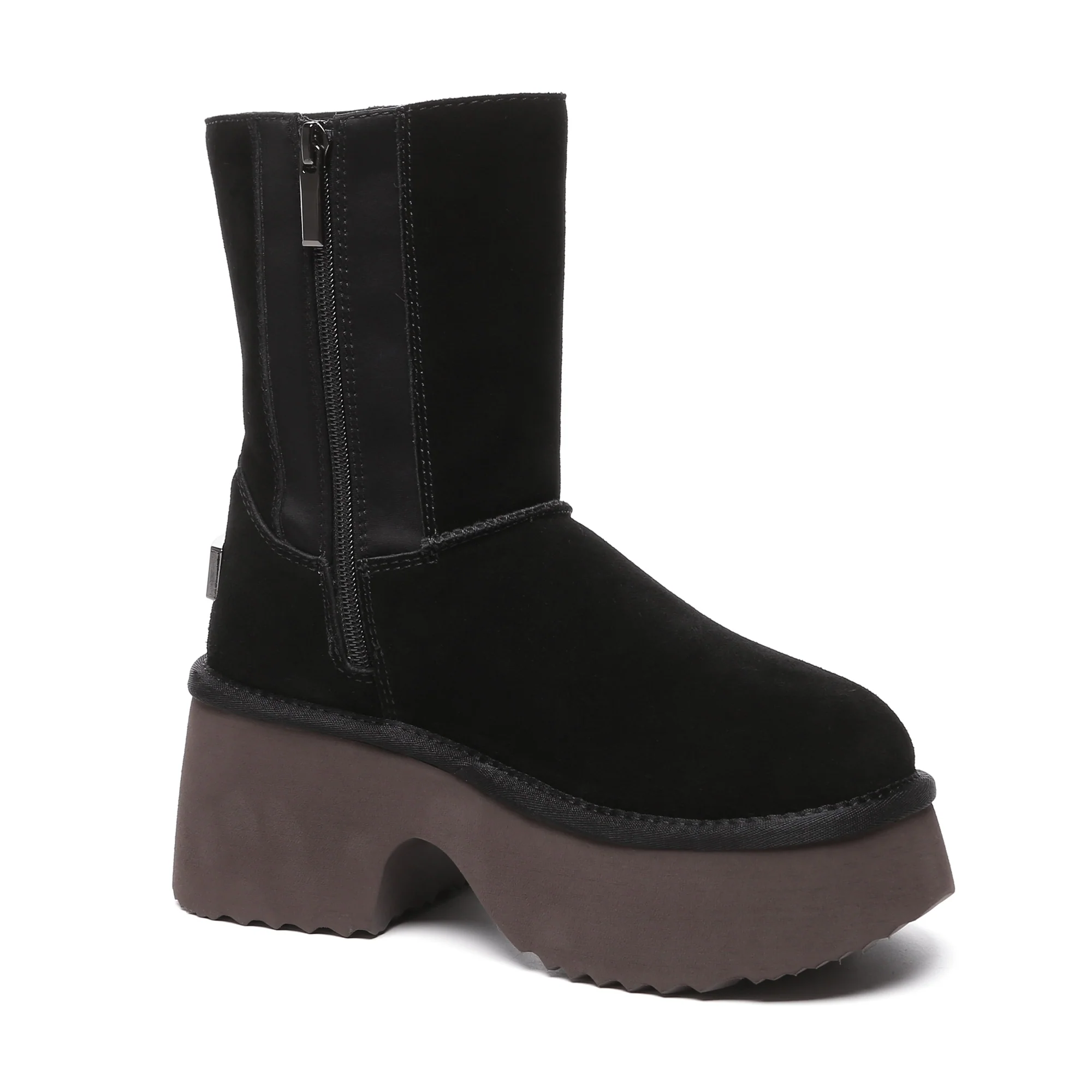 Yana Zippers Heel Short Platform Boots - Image 8